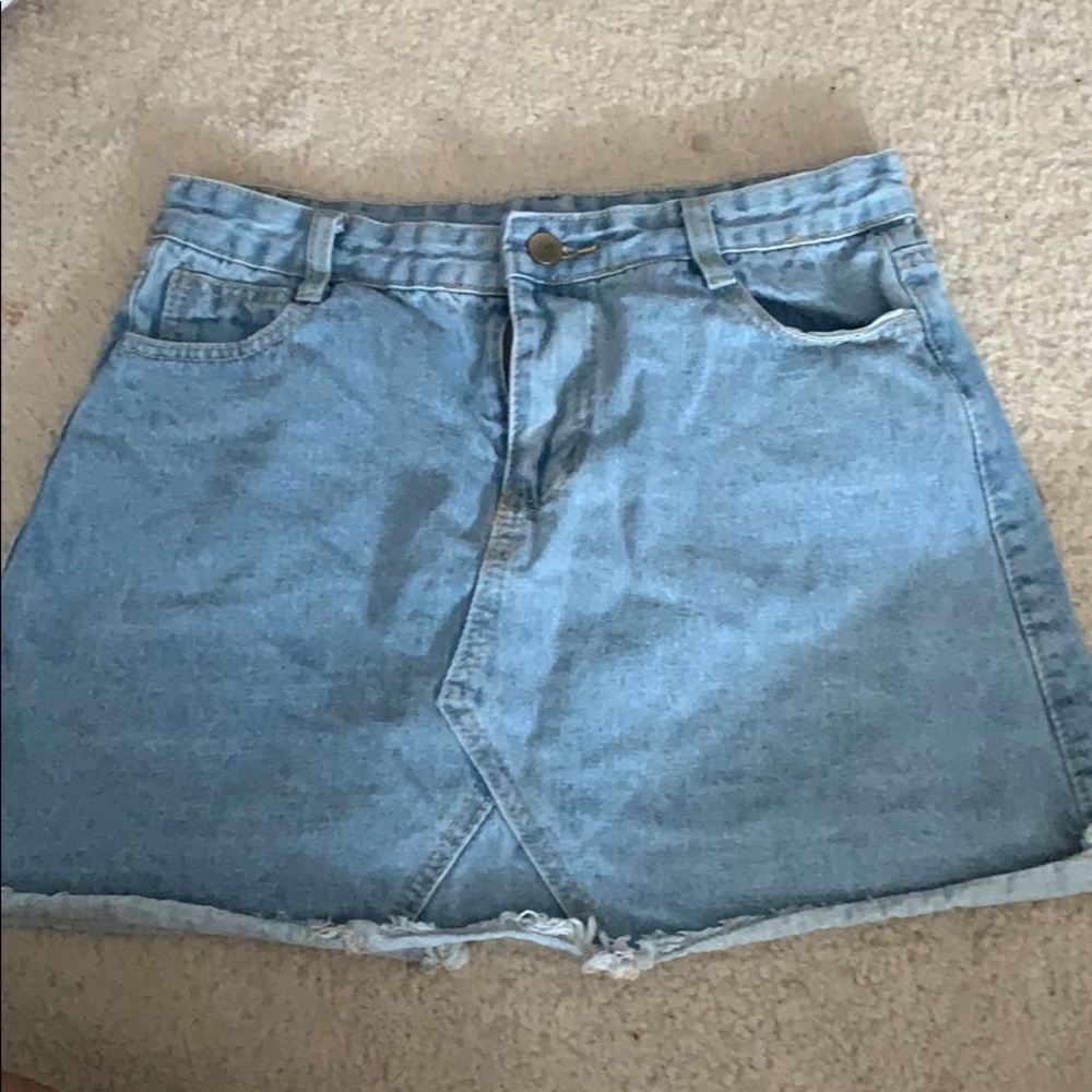 High Waisted Jean Skirt